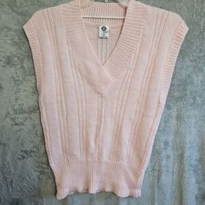 C&A Women's Sz Med Pink Sleeveless Sweater Vintage acrylic wool soft